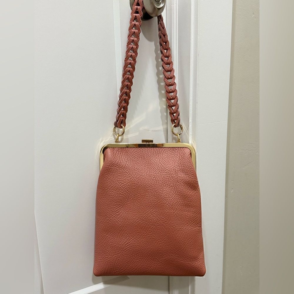 Handmade Genuine Cowhide Leather Metal Frame Push-lock Shoulder Bag/Crossbody